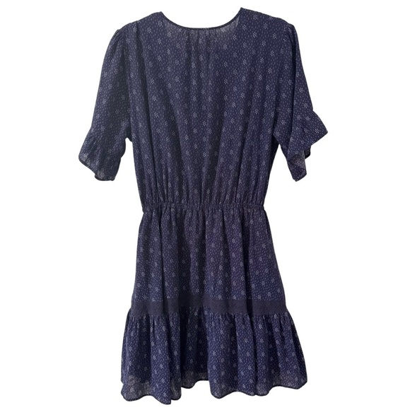 Anthropologie x Isabella Sinclair Bandera Ruffled Tunic Dress Navy Blue Size M - Picture 11 of 13